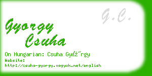 gyorgy csuha business card